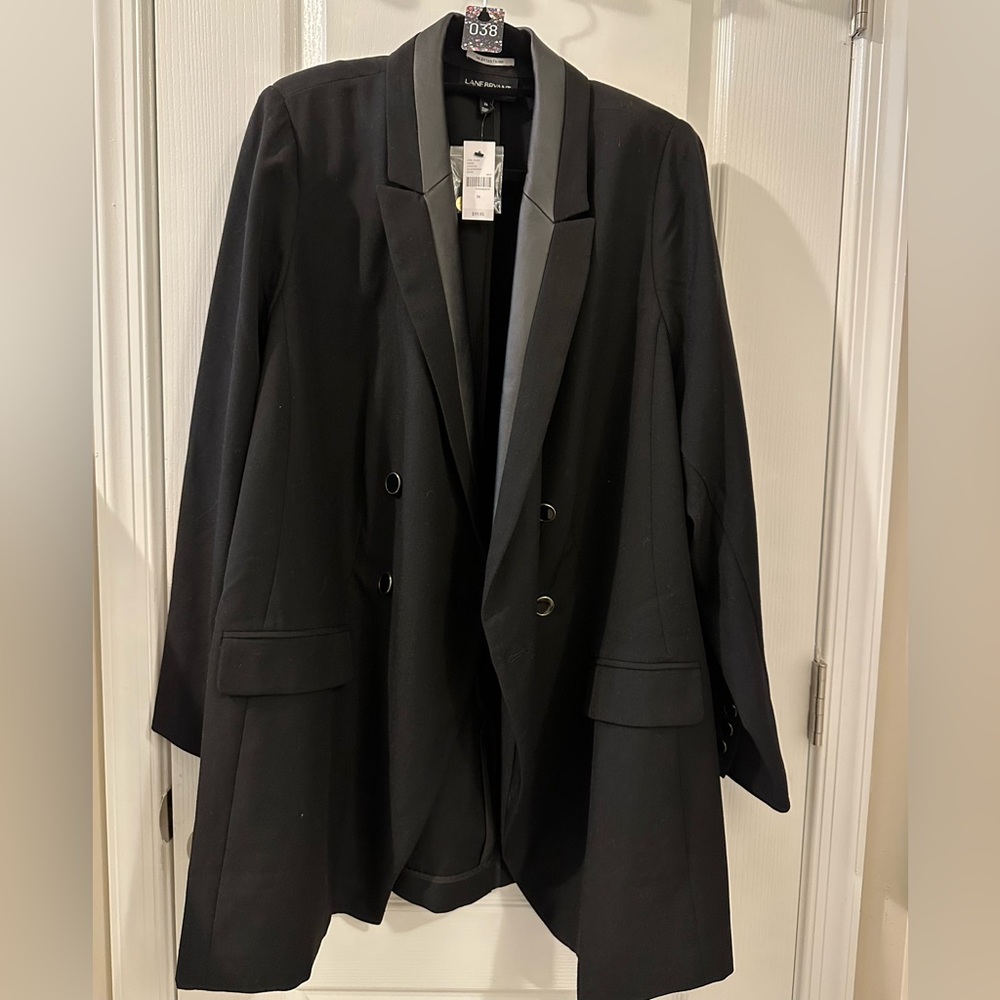 Lane Bryant The Bryant Blazer with Faux Leather Trim NWT